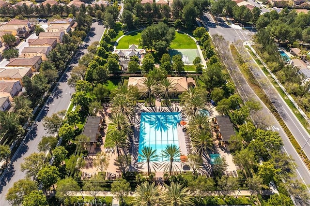aerial view with a residential view