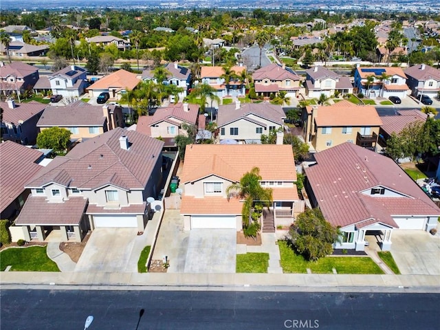 aerial view with a residential view