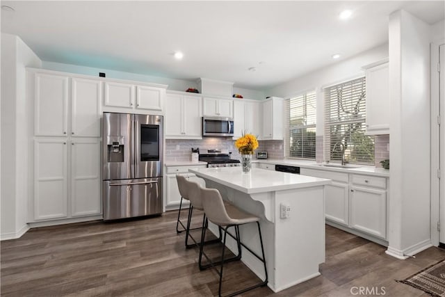 166 Natal Rd, Rancho Mission Viejo, CA 92694 - kitchen with appliances with stainless steel finishes, white cabinets, and recessed lighting