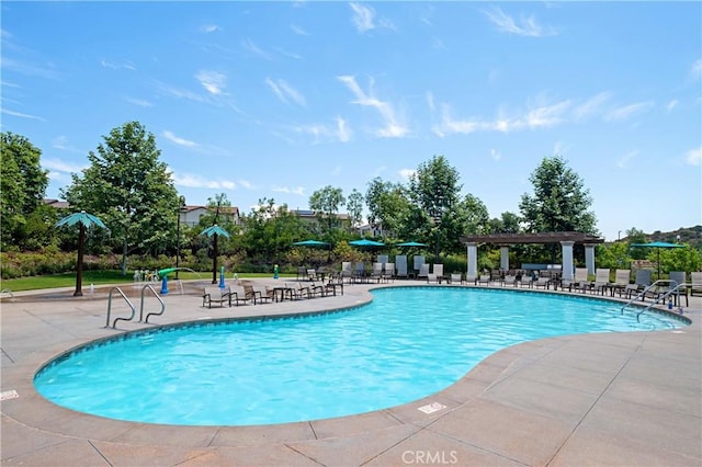 pool featuring a patio