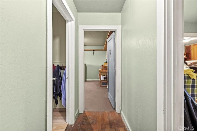 corridor featuring wood finished floors