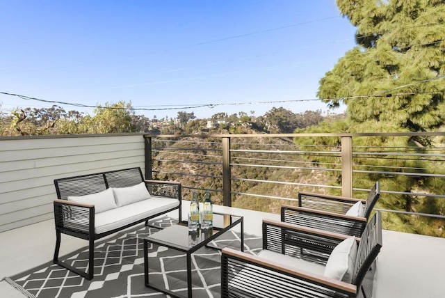 exterior space featuring an outdoor living space