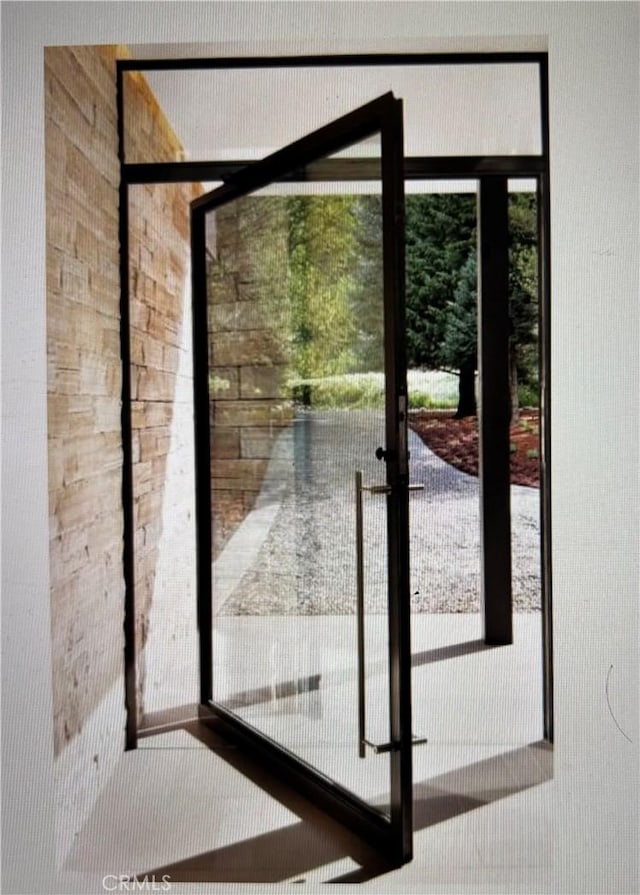 doorway featuring french doors