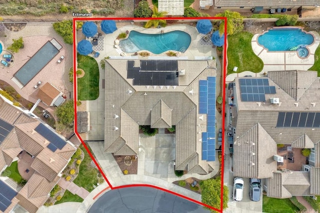 birds eye view of property
