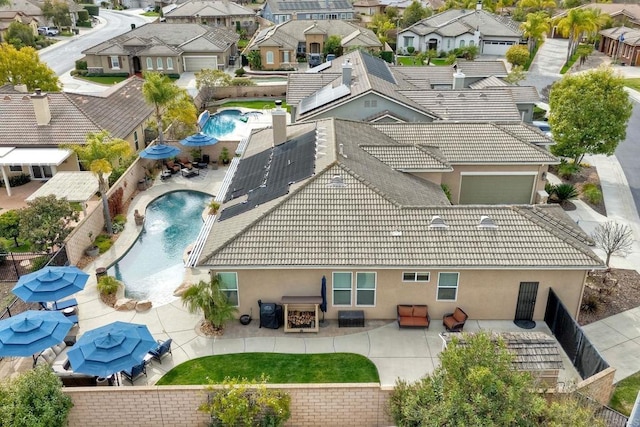 drone / aerial view with a residential view