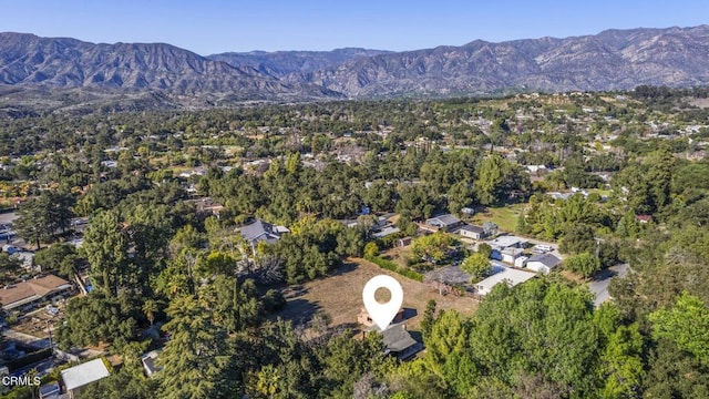 drone / aerial view with a mountain view