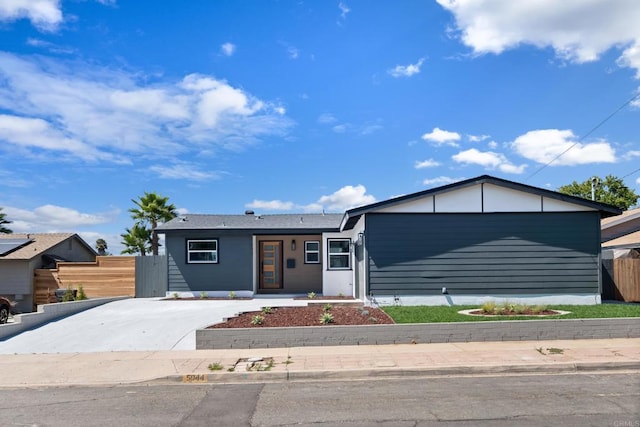 view of front of house with fence