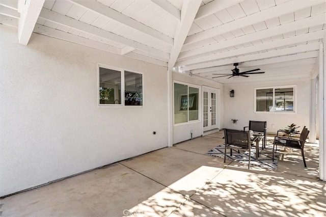 view of patio with ceiling fan