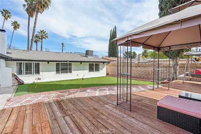 wooden terrace with fence