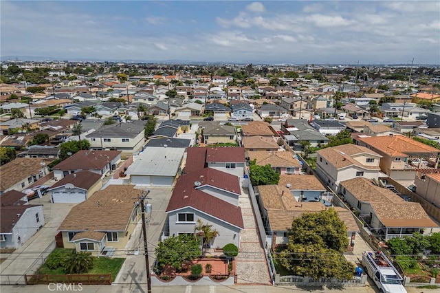 aerial view with a residential view