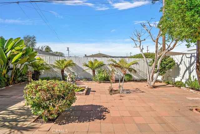 view of patio featuring a fenced backyard