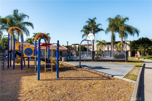 communal playground with fence