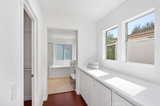 bathroom featuring wood finished floors