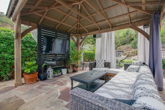 view of patio with a gazebo