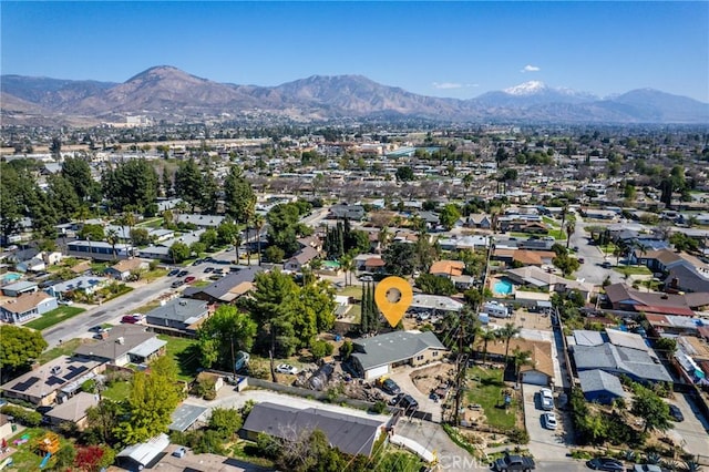 aerial view with a residential view and a mountain view