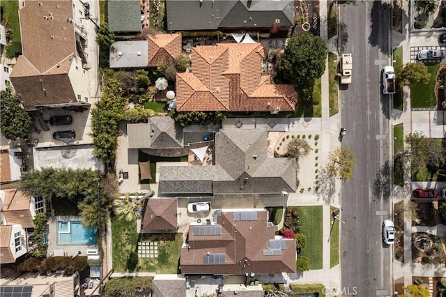 drone / aerial view with a residential view