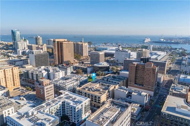 property's view of city with a water view