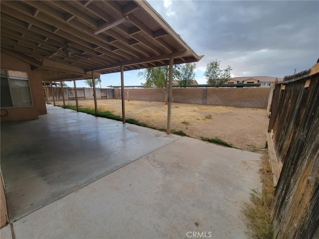 view of patio with a fenced backyard