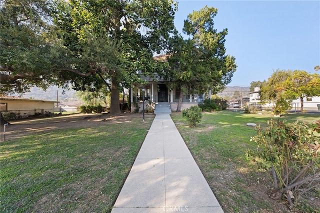 exterior space with a lawn