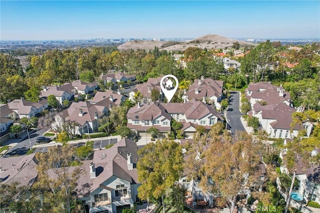 drone / aerial view with a residential view