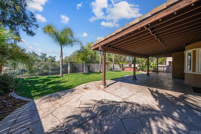 view of patio featuring a fenced backyard