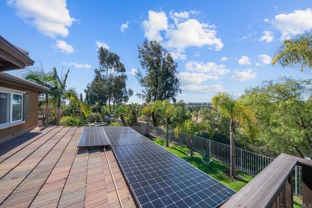 deck featuring fence