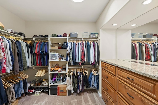 spacious closet featuring carpet