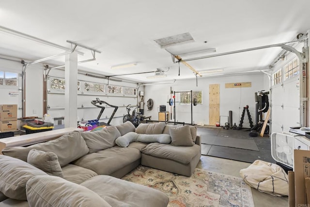 6433 Dehesa Rd, El Cajon, CA 92019 - living area featuring concrete floors and a garage