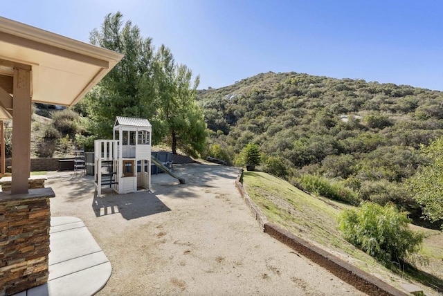 6433 Dehesa Rd, El Cajon, CA 92019 - view of patio featuring playground community and a mountain view