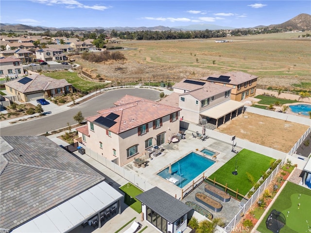 aerial view with a residential view