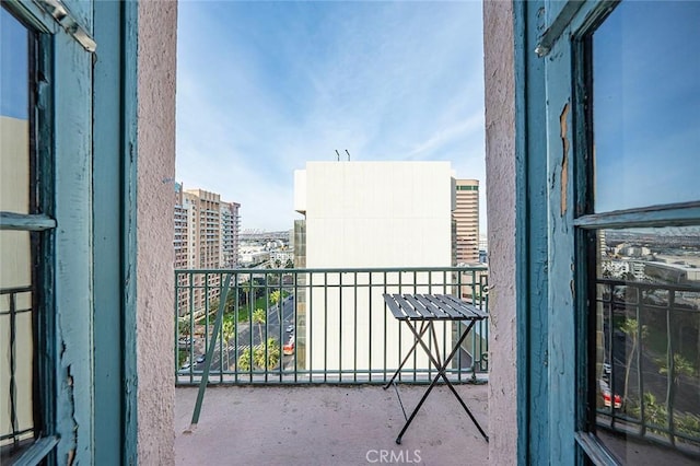 balcony with a city view