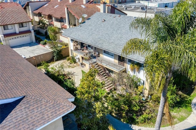 aerial view with a residential view