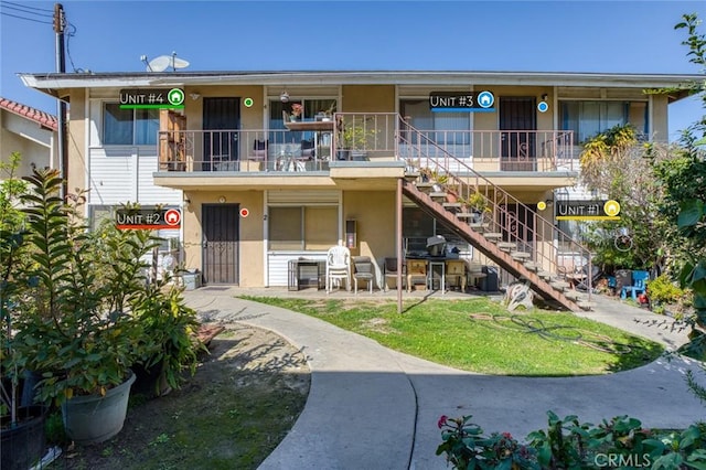 exterior space featuring stairs