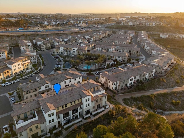 aerial view with a residential view