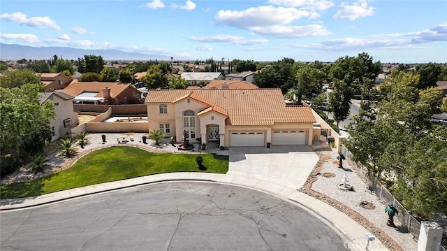 aerial view featuring a residential view