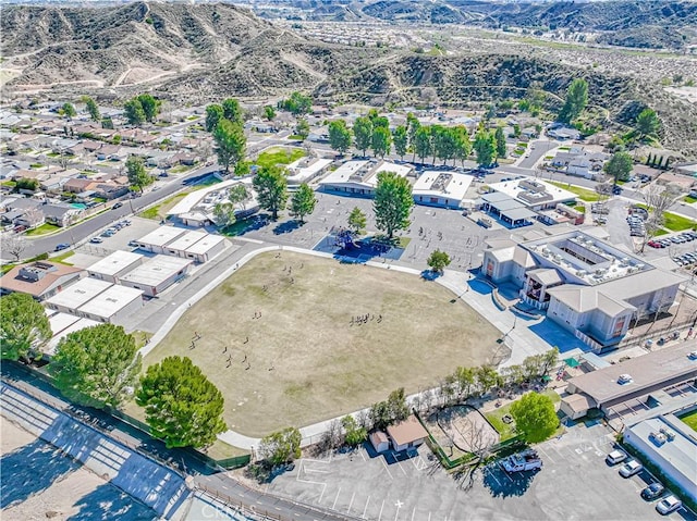 aerial view with a residential view and a mountain view