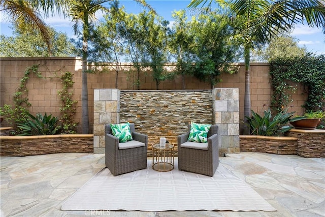 view of patio with a fenced backyard