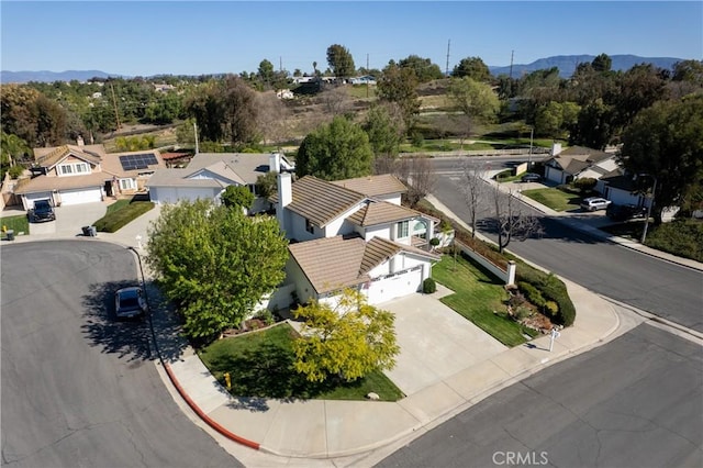 bird's eye view with a residential view