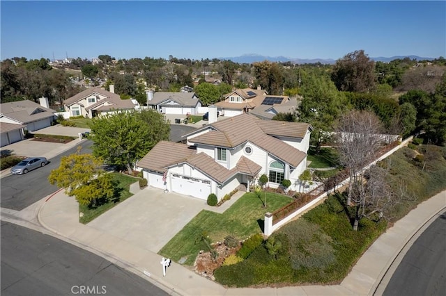 drone / aerial view with a residential view