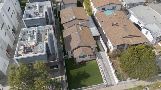 bird's eye view with a residential view