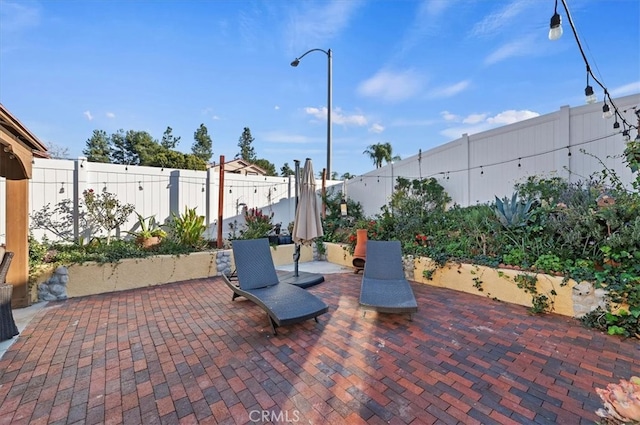 view of patio / terrace featuring a fenced backyard