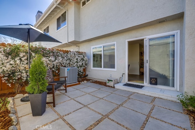 view of patio / terrace featuring central AC unit