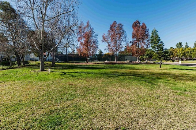 view of yard with fence