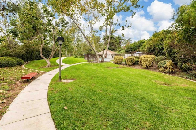 view of yard with fence