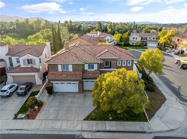 drone / aerial view with a residential view