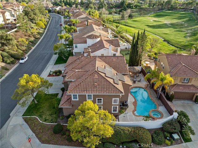 bird's eye view with a residential view