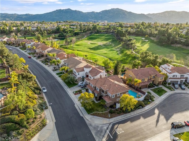 birds eye view of property featuring a residential view and a mountain view