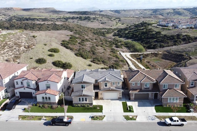 birds eye view of property with a residential view