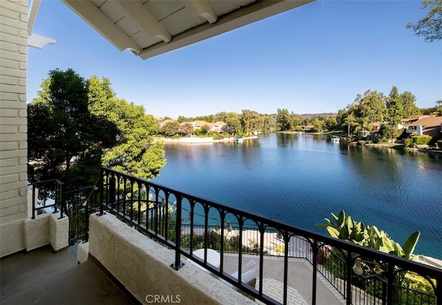 balcony with a water view