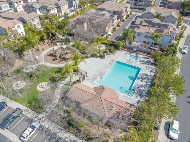 drone / aerial view featuring a residential view